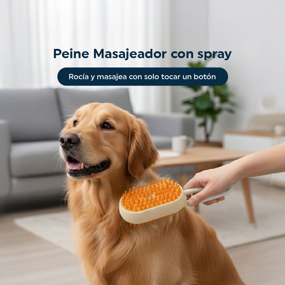 TRENDY TECH E I R L - Peine 3 en 1 para Mascotas Vapor, Masaje y Cepillado