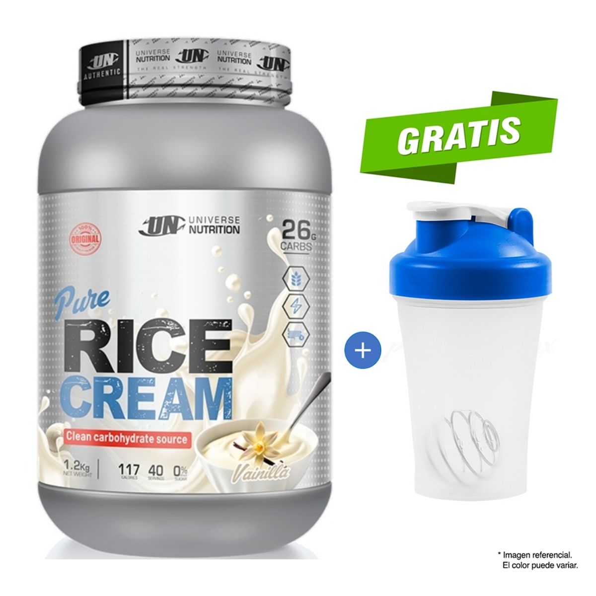 UNIVERSE NUTRITION - Pure Rice Cream 1.2 kg Crema de arroz Universe Nutrition Sabor Vainilla