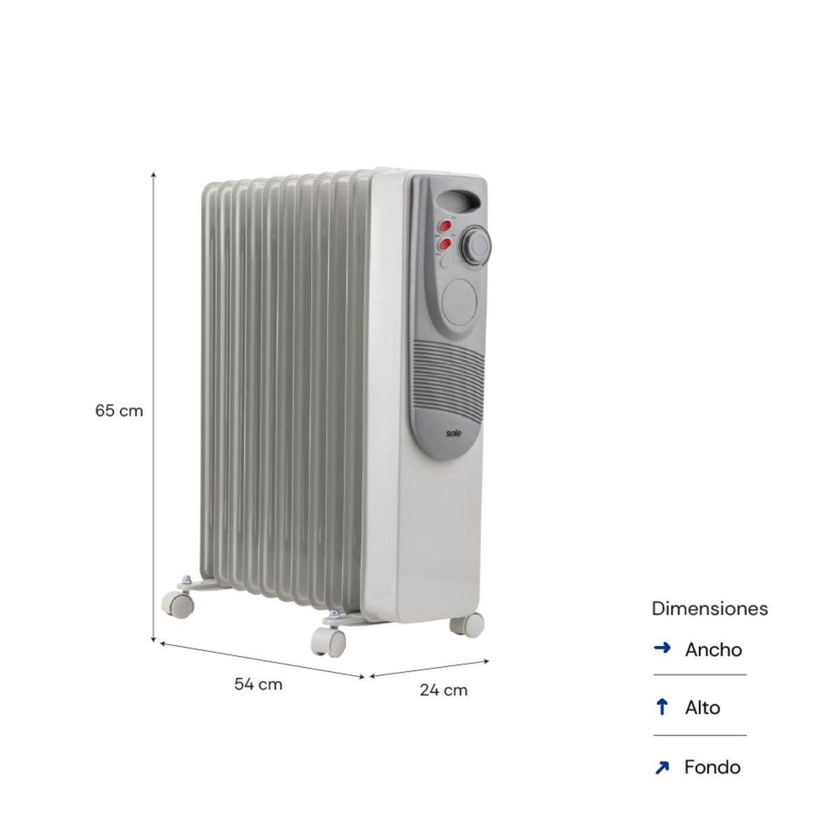 SOLE - Estufa De Aceite Sole Eléctrica 11 Celdas 2500W
