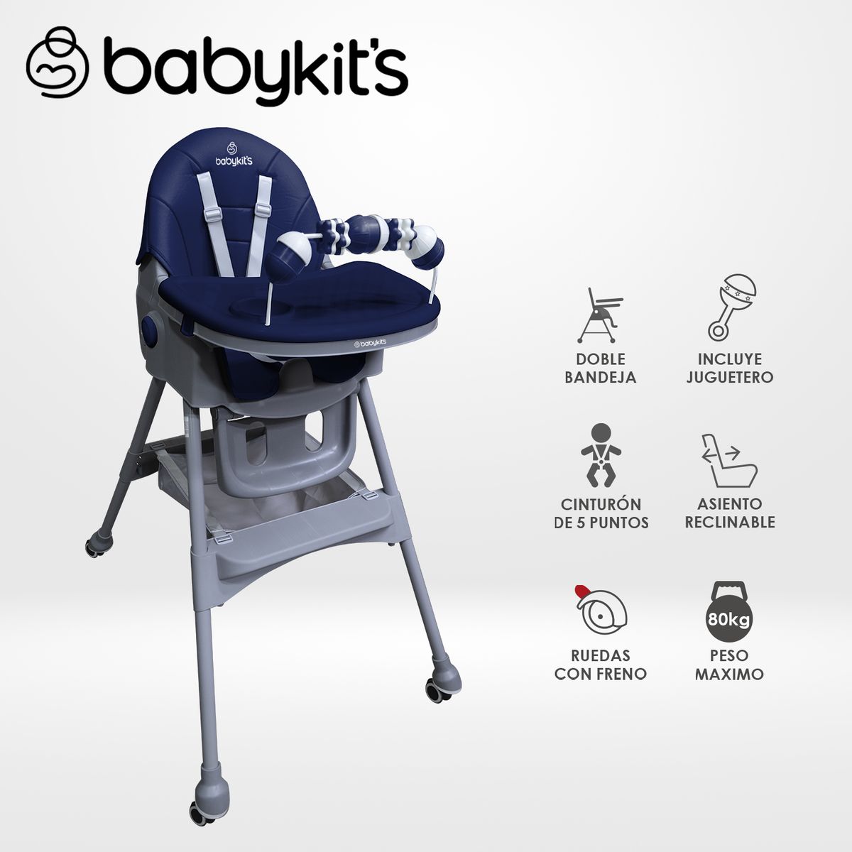 BABY KITS - NUEVA Silla de Comer Steps Plus Azul