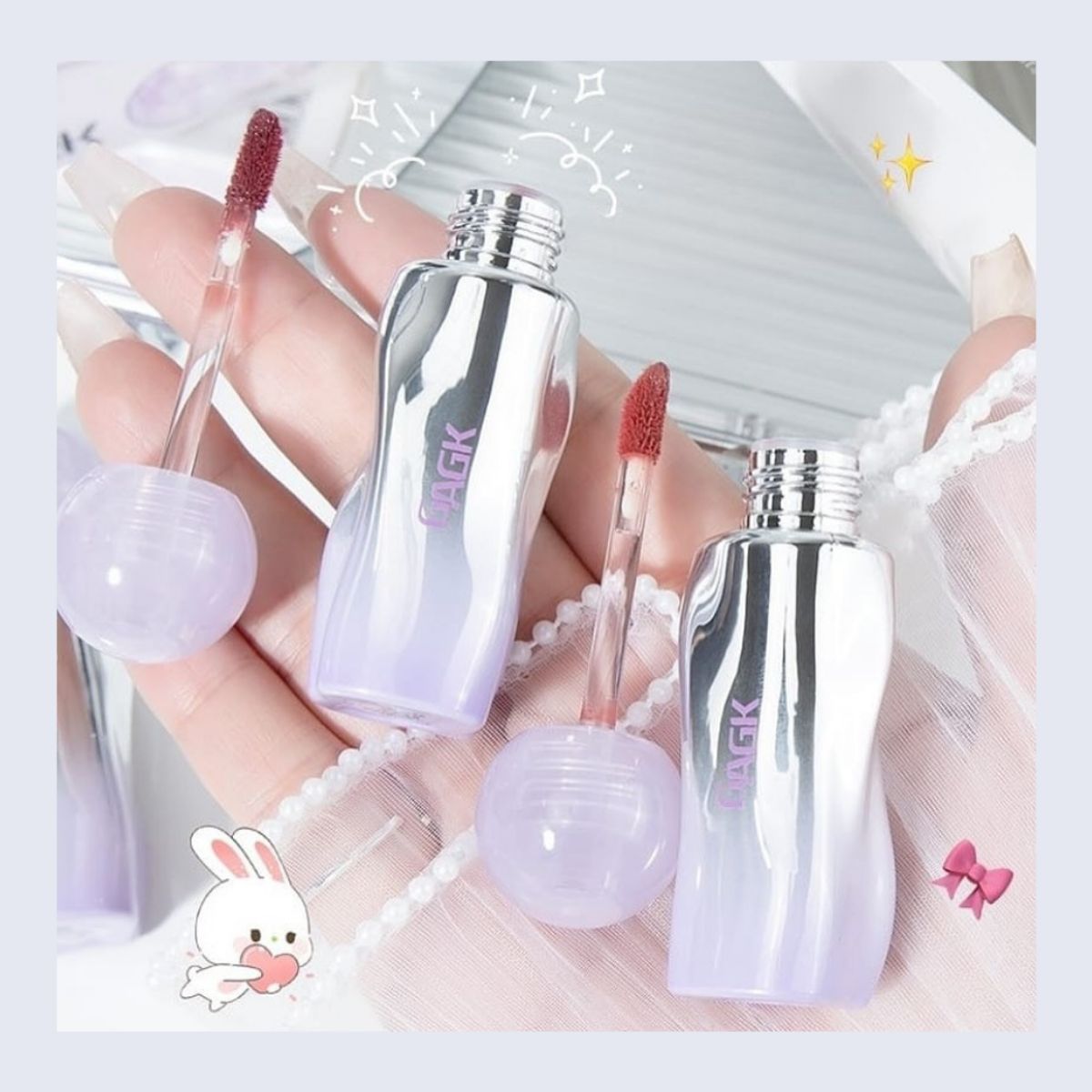 GENERICO - Gloss con Color Efecto Tinta Coreano GAGK 4 Tonos