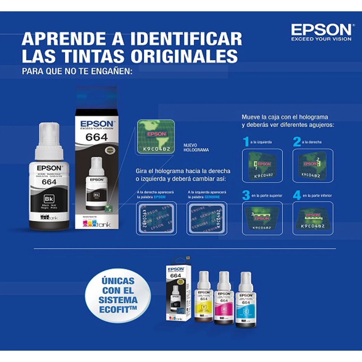 EPSON - Tintas Para Impresora Epson T664 Pack 4 Colores De 70 Ml