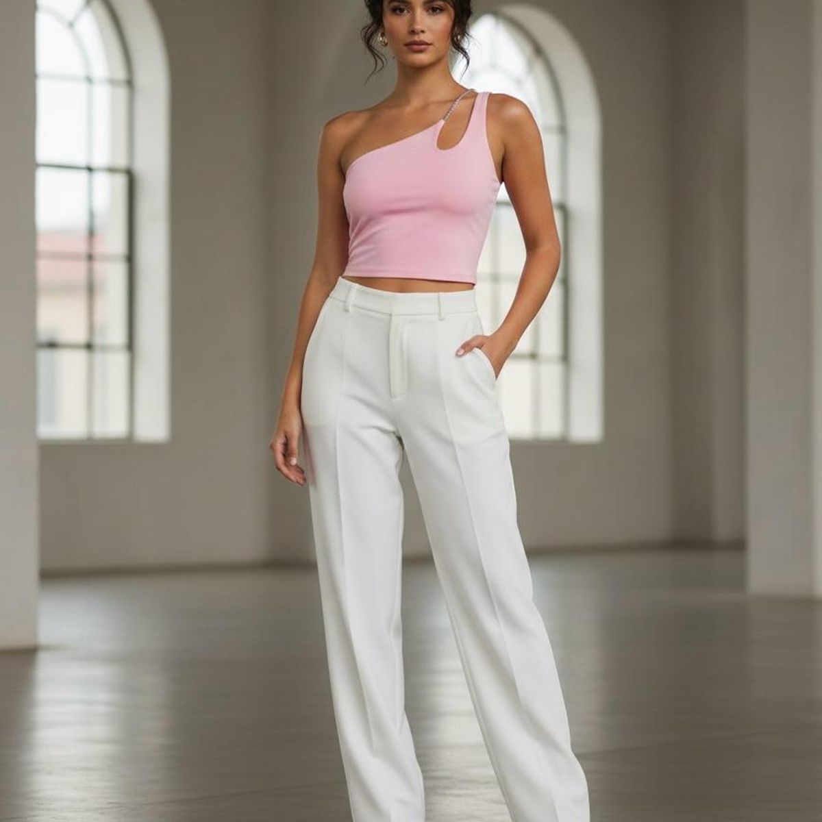 GENERICO - Crop Top suplex con brillantes