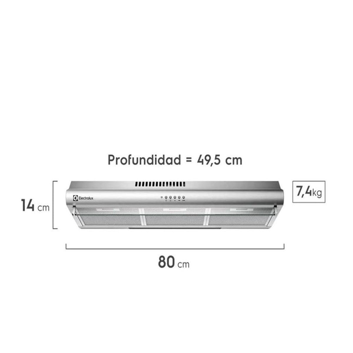 ELECTROLUX - Campana Empotrable Eléctrico 80 cm Electrolux EJSE302TBJS