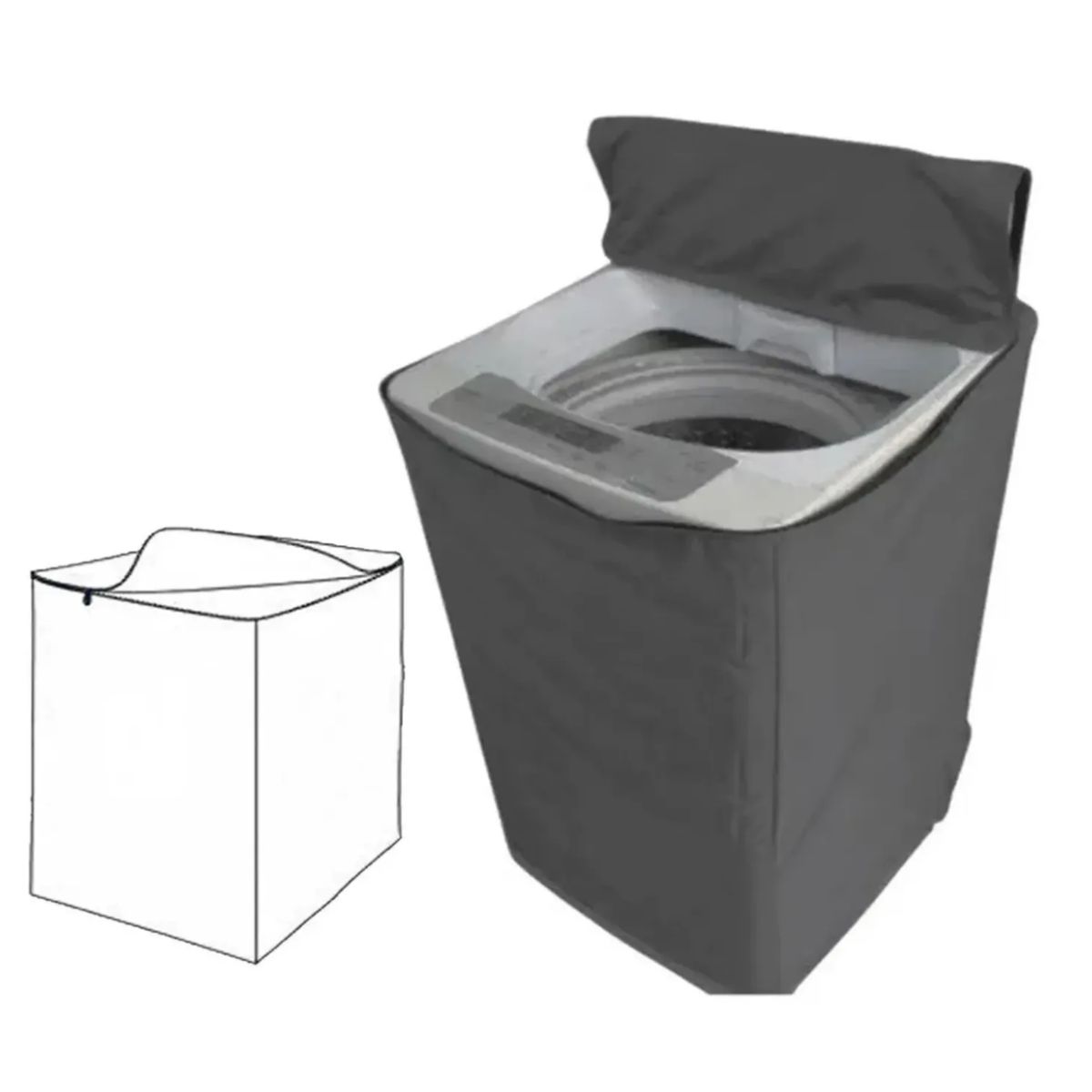 NACIONAL - Funda para Lavadora Impermeable 10.5 - 15Kg Gris