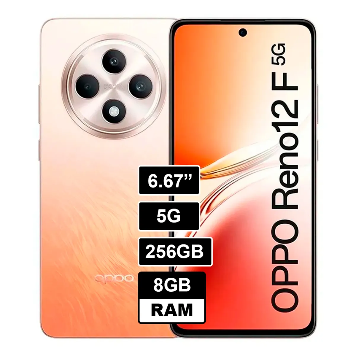 OPPO - Celular RENO 12F 5G 8GB RAM 256GB Naranja