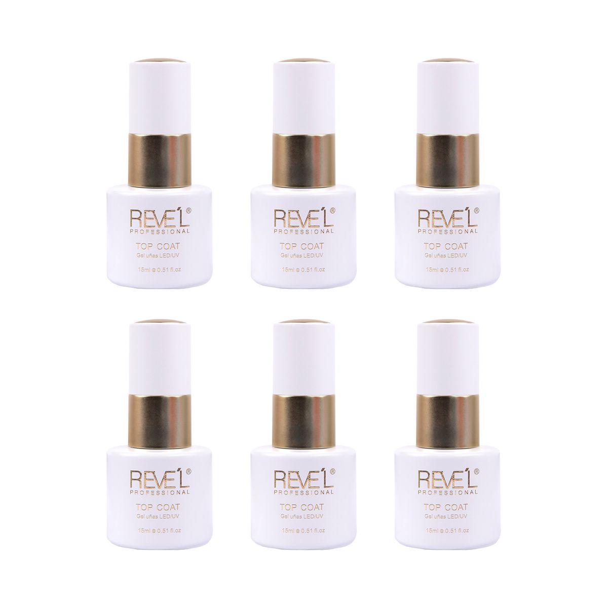 REVE'L PROFESSIONAL - PACK DE 6 ESMALTES TOP COAT