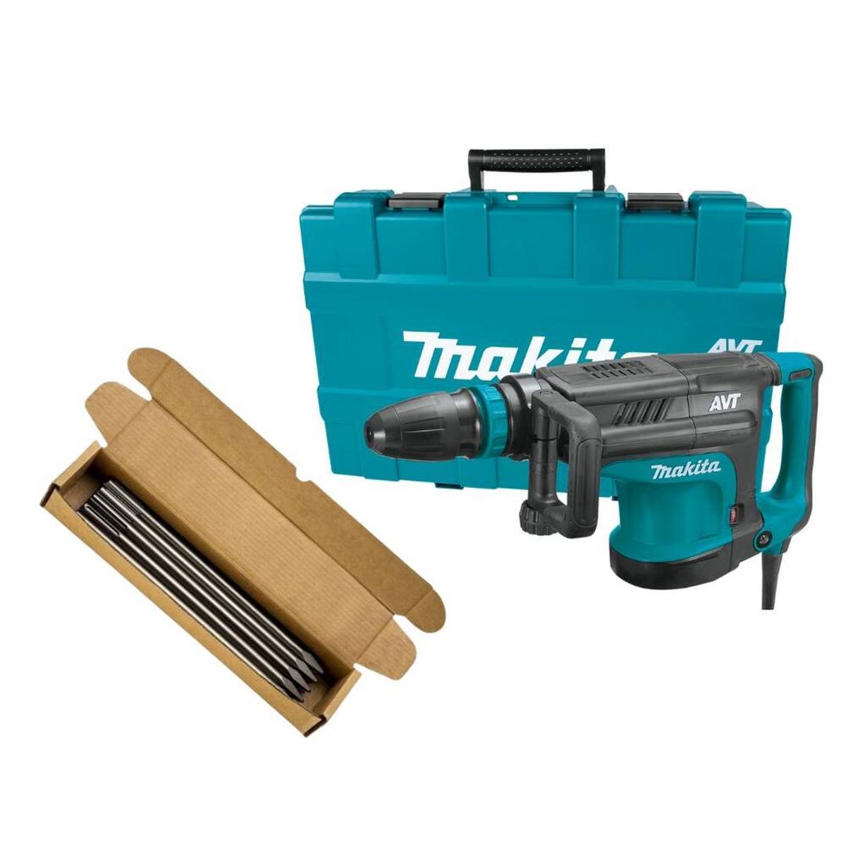 MAKITA - Martillo Demoledor SDS-Max 1510W C/AVT Makita HM1213C + 10 puntas 40cm
