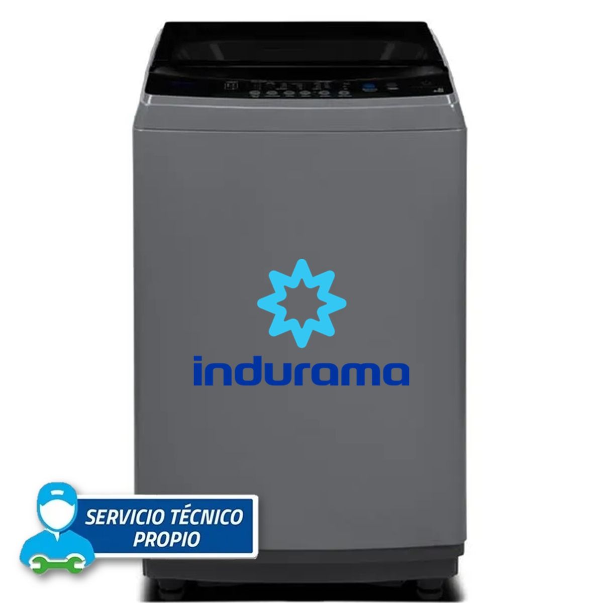 INDURAMA - Lavadora Automática Indurama 18 Kg LRI-18DGR Color Gris Oscuro