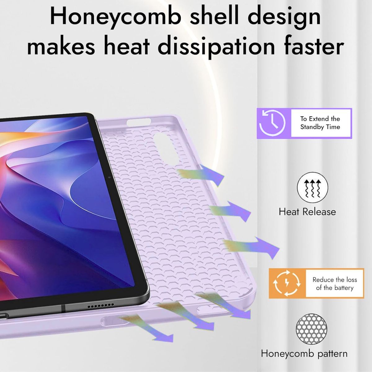 GENERICO - Funda Smart Case Portapencil Para Redmi Pad 2 11" - LILA