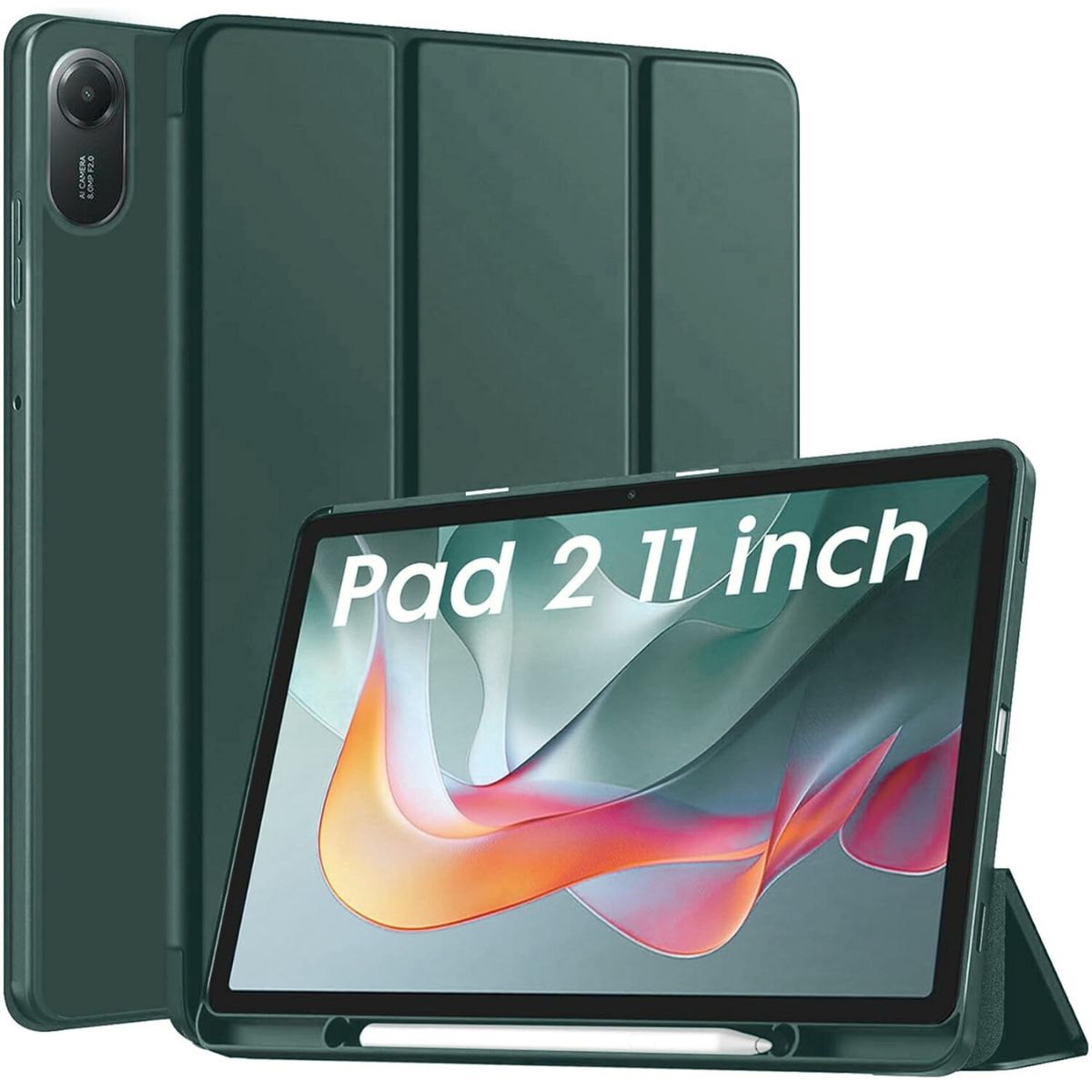 GENERICO - Funda Smart Case Portapencil Para Redmi Pad 2 11" - VERDE MILITAR