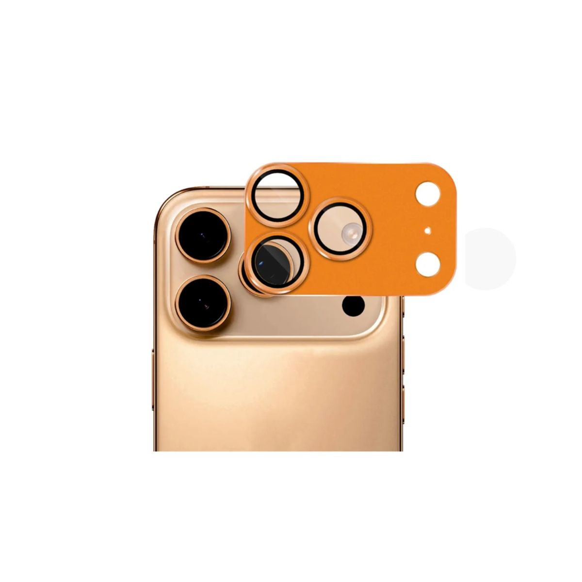 GENERICO - Protector de Cámara para IPH 17 pro AR + AF NARANJA Metal completo