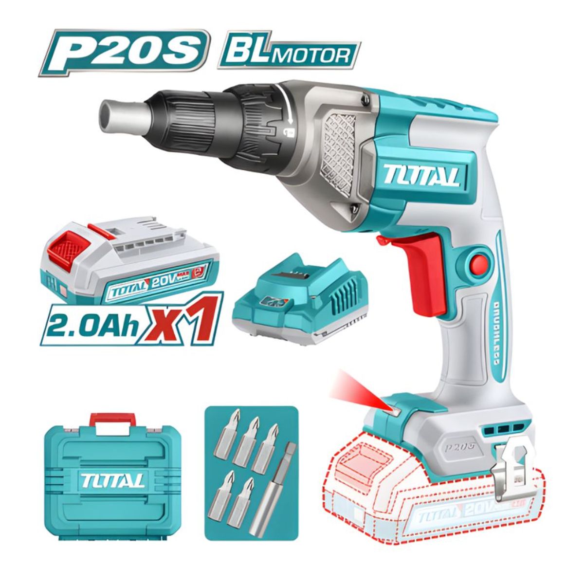 GENERICO - Atornillador Drywall 20v 14 HEX 1X20AH Industrial - TDSLI204281