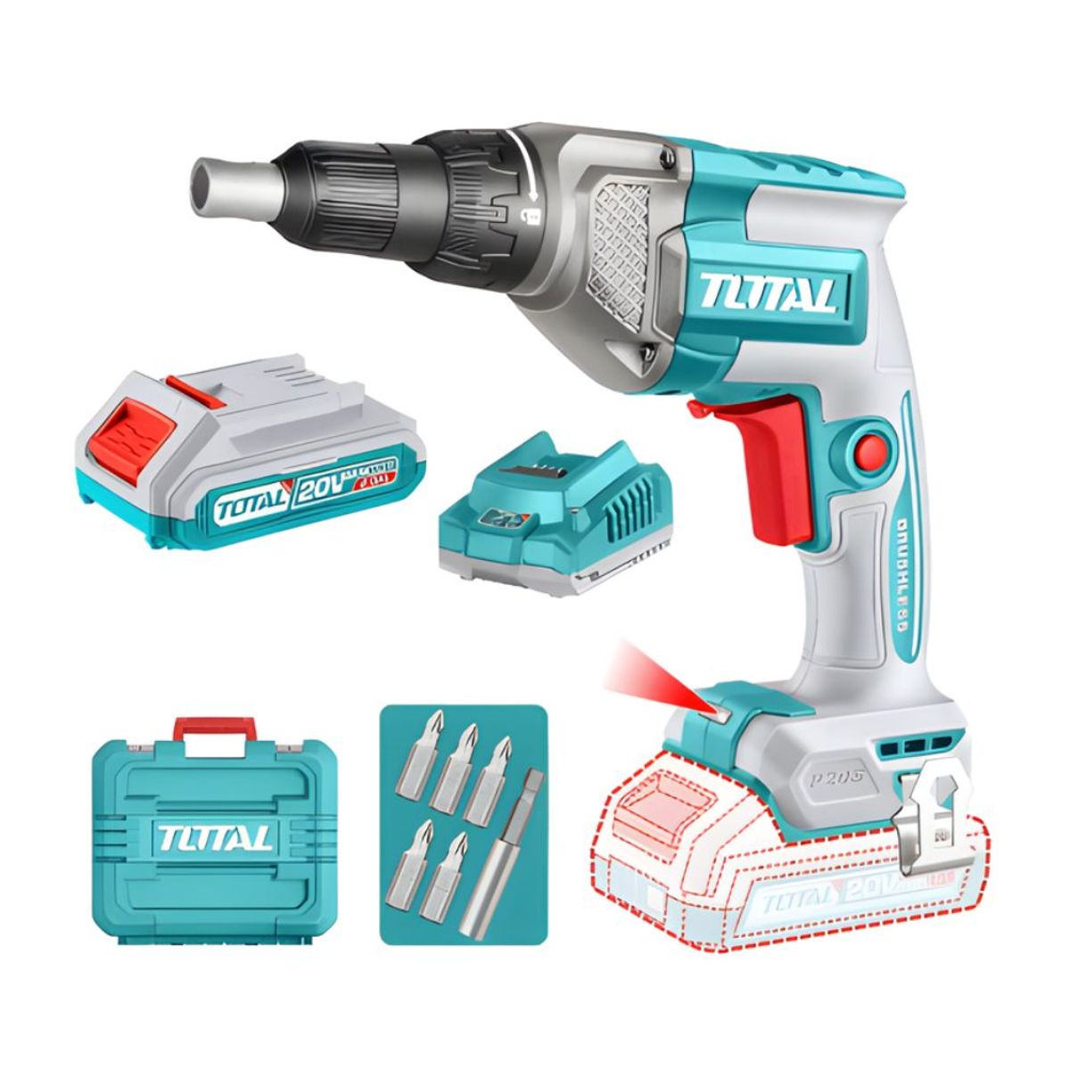 GENERICO - Atornillador Drywall 20v 14 HEX 1X20AH Industrial - TDSLI204281