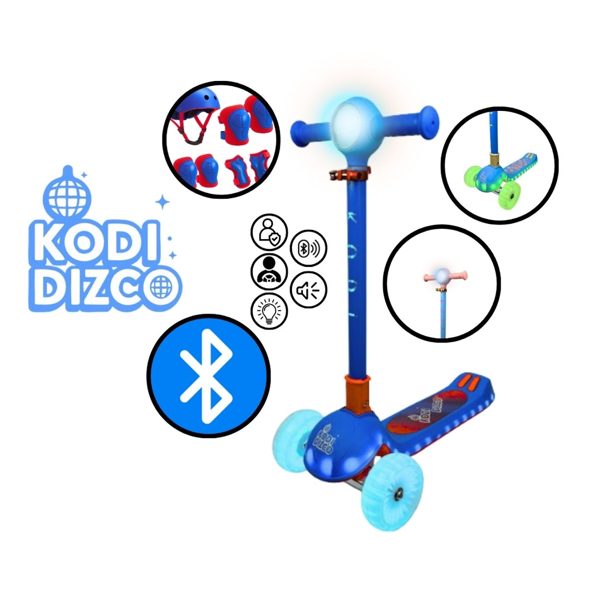 GENERICO - SCOOTER PARA NIÑOS INFANTIL KODI DIZCO AZUL