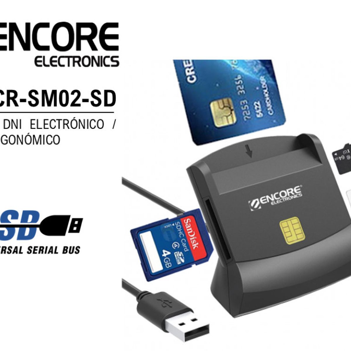 GENERICO - Lector DNI Electrónico Encore ENUCR-SM02-SD