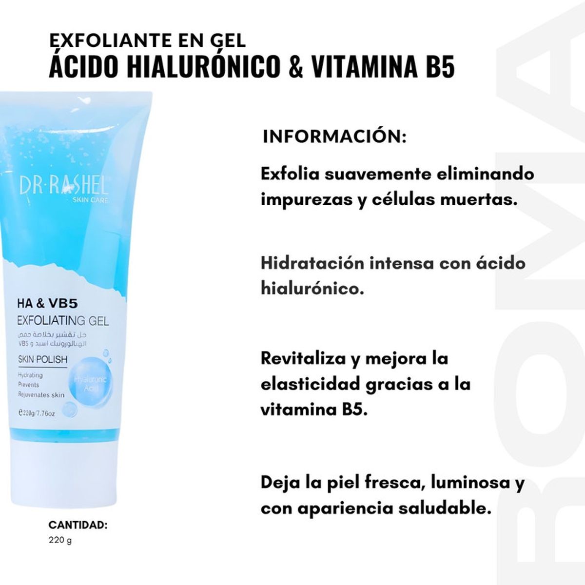 GENERICO - PACK 2 EXFOLIANTE EN GEL ÁC HIALURÓNICO Y VITAMINA B5 220G DR RASHEL
