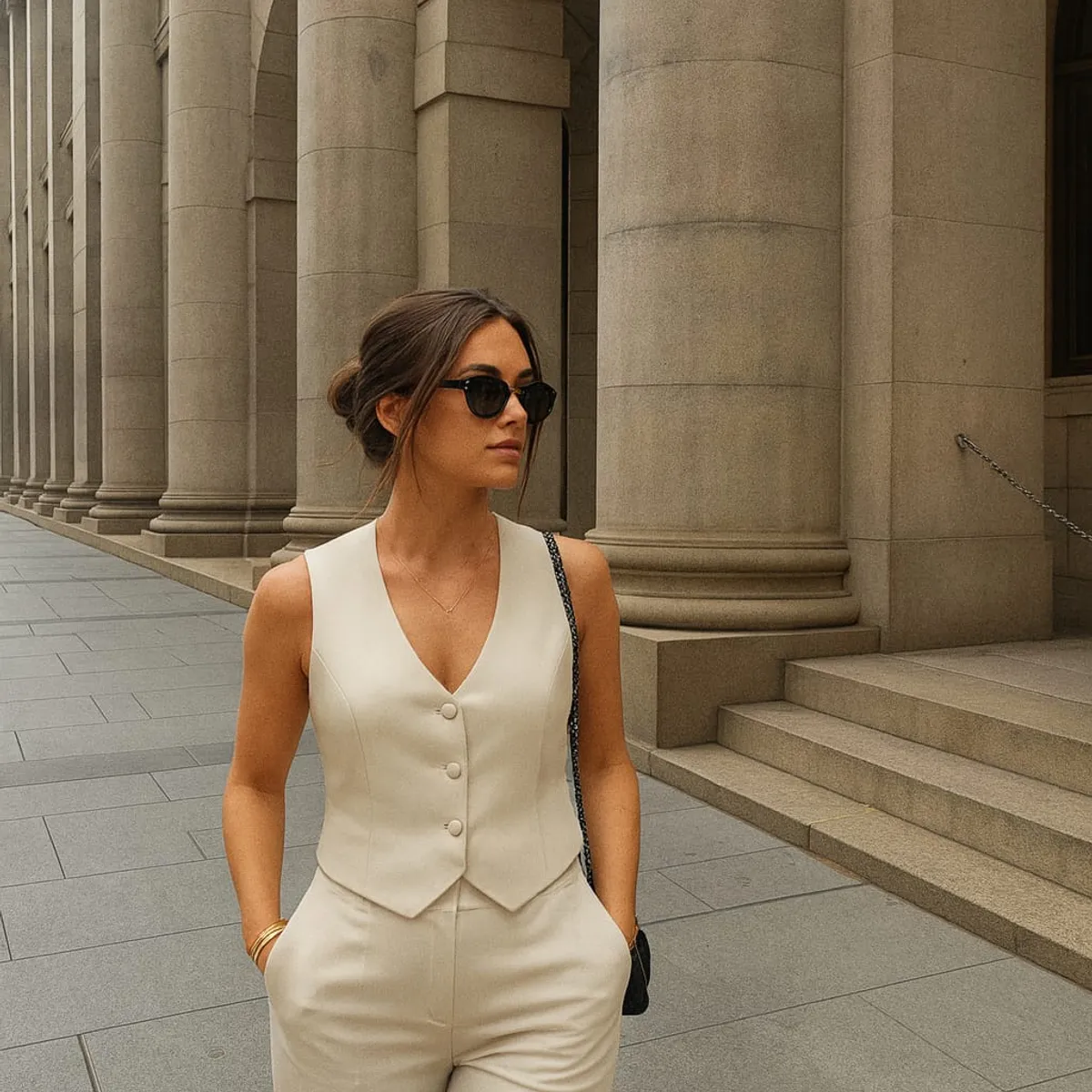 AMA OUTFITTERS - CHALECO SASTRERO CON BOTONES