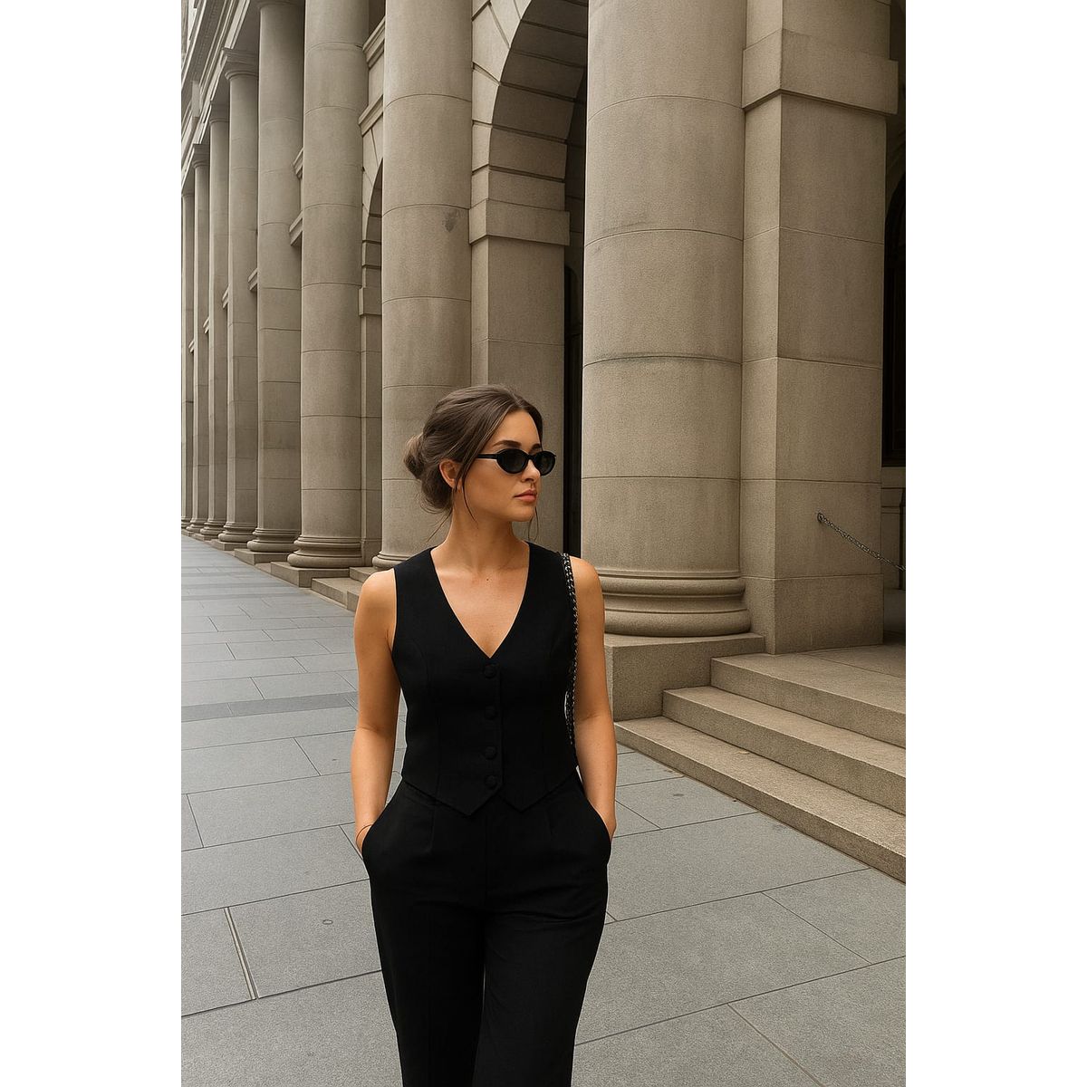 AMA OUTFITTERS - CHALECO SASTRERO CON BOTONES