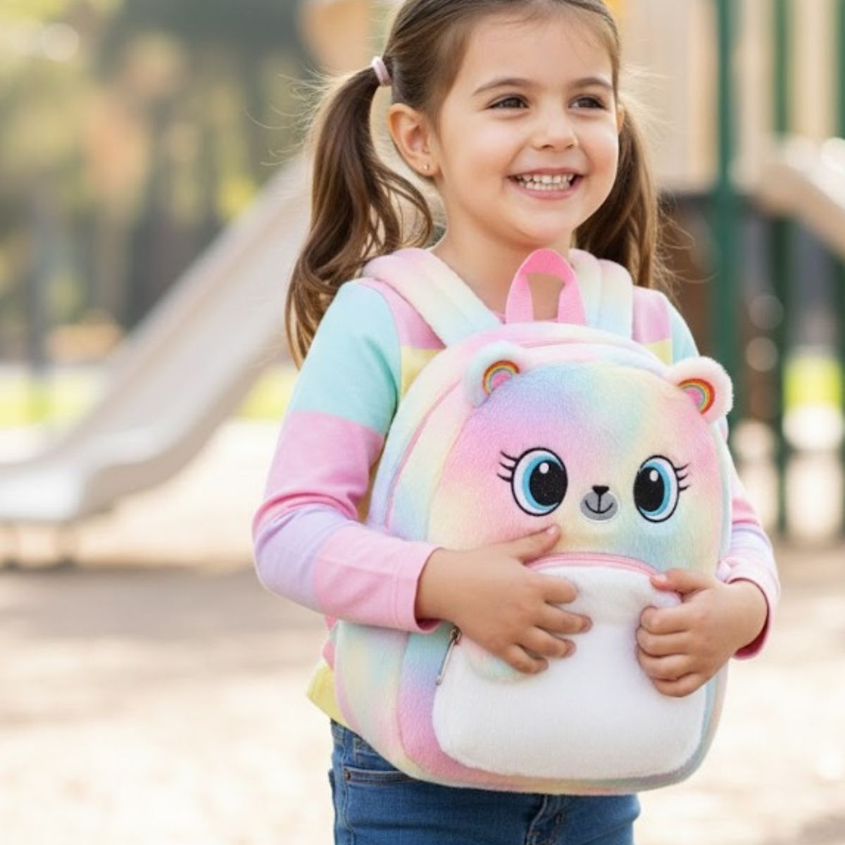 GENERICO - Mini Mochila Kawaii Peluche Suave Polar Niños Escolar