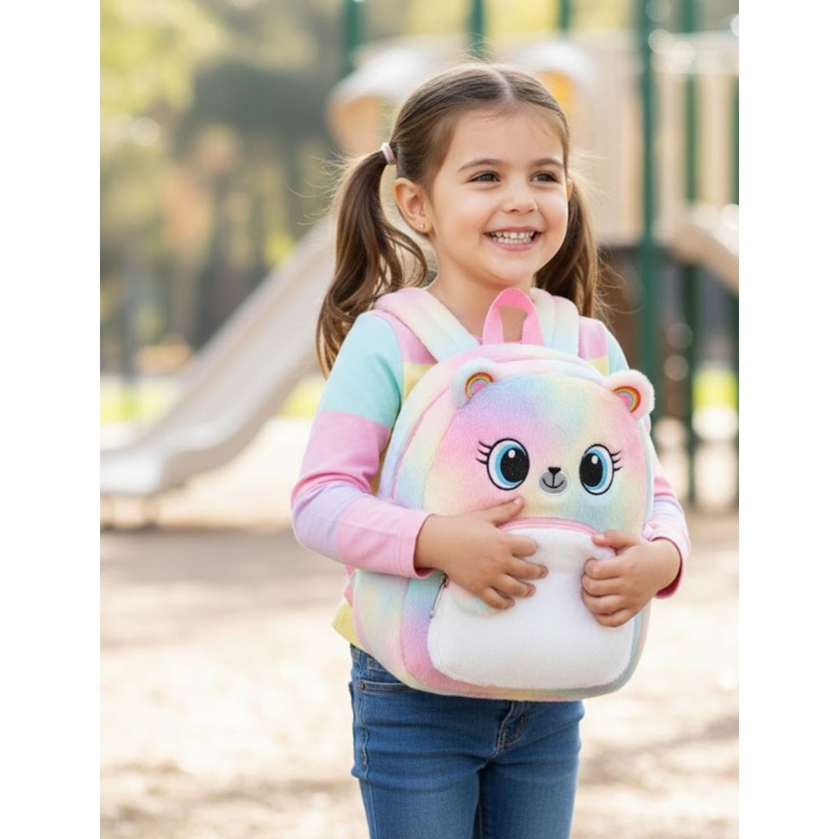 GENERICO - Mini Mochila Kawaii Peluche Suave Polar Niños Escolar