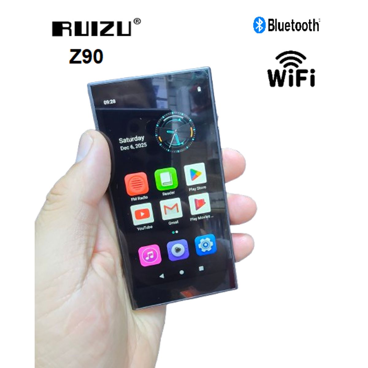 GENERICO - Reproductor MP4/MP3 RUIZU Z90 Bluetooth Wifi Android 10