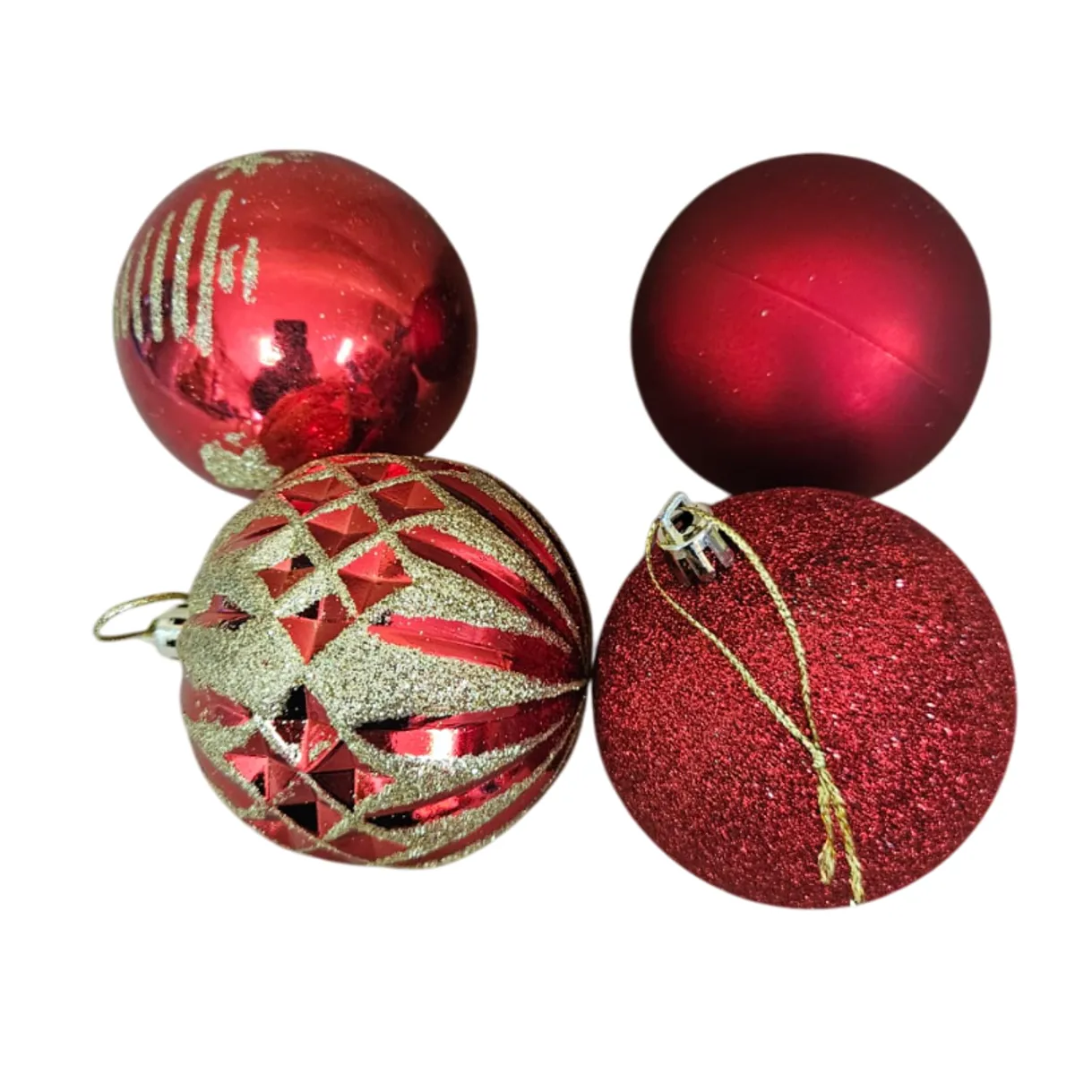 PACK 24 BAMBALINAS ESFERAS NAVIDEÑAS DECORACION ROJO, marca GENERICO - Foto Principal