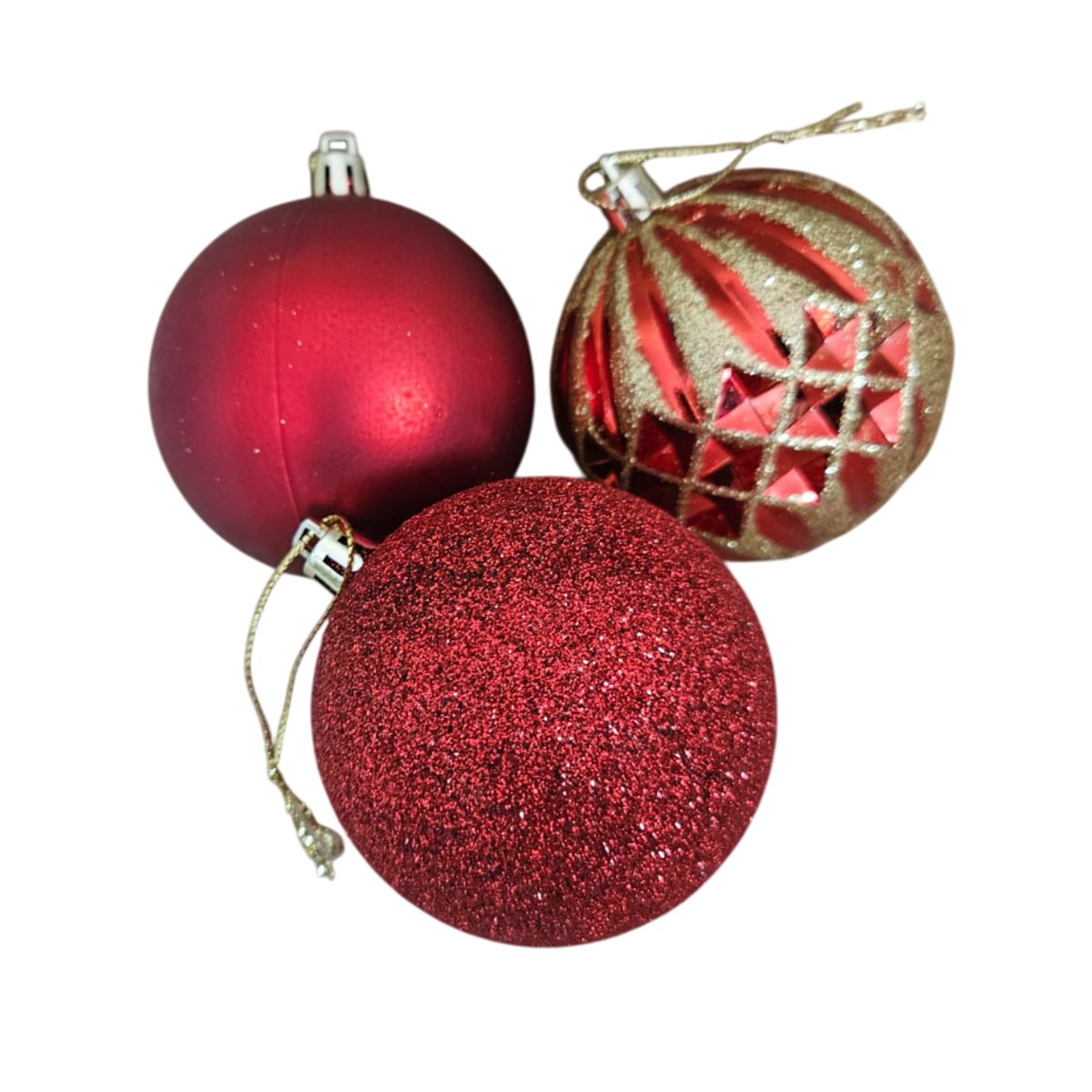 PACK 24 BAMBALINAS ESFERAS NAVIDEÑAS DECORACION ROJO, marca GENERICO - Foto 2