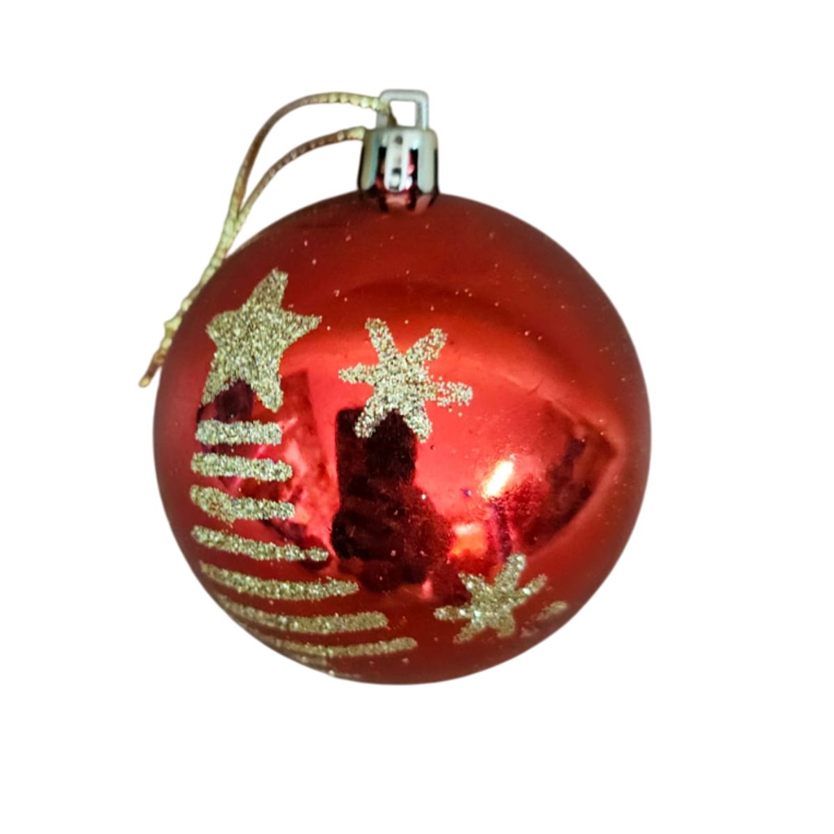 GENERICO - PACK 24 ESFERAS NAVIDEÑAS ADORNOS 6.5 CM ROJO