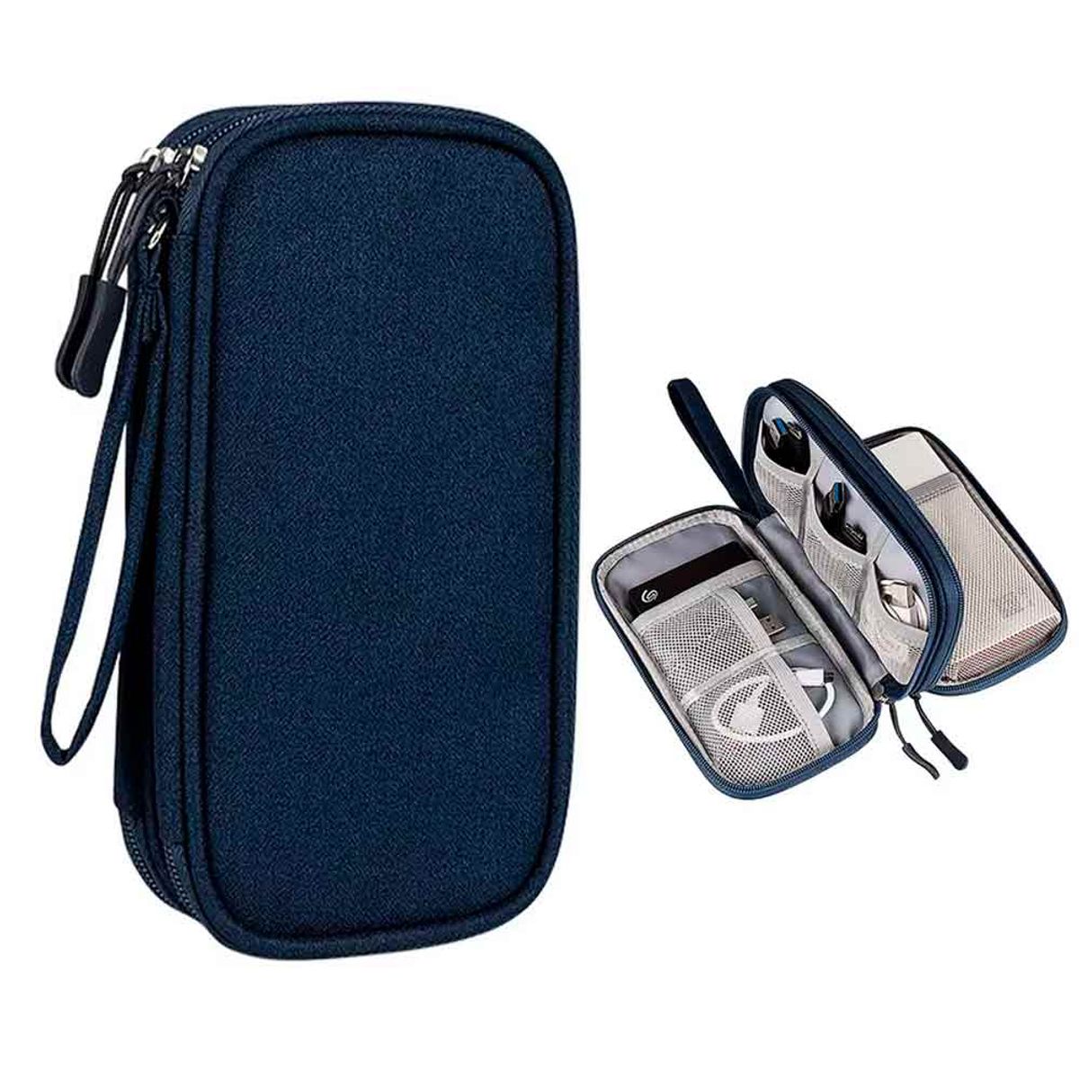 VARIOS - Estuche Organizador Documentos Electrónicos de Viaje Impermeable Azulino