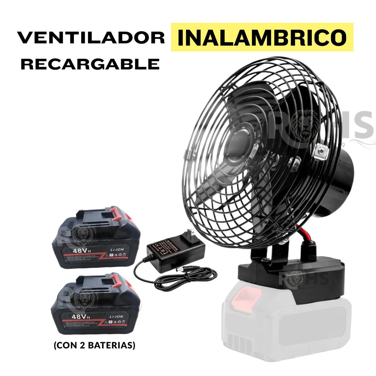 Ventilador INALAMBRICO Recargable, marca ROHS - Foto Principal