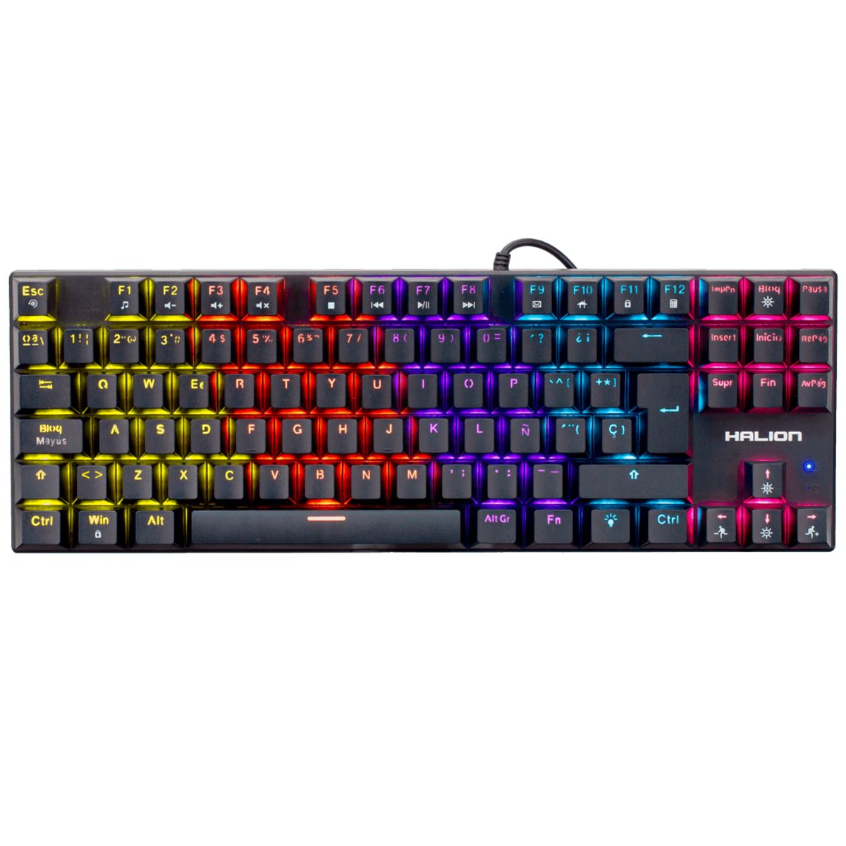 HALION - TECLADO MECANICO Y MOUSE LED GAMING 3600 DPI RAINBOW HALION K203C MECANO