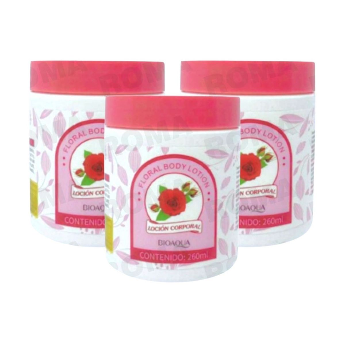 BIOAQUA - PACK 3 CREMA CORPORAL ROSAS 260ML BIOAQUA