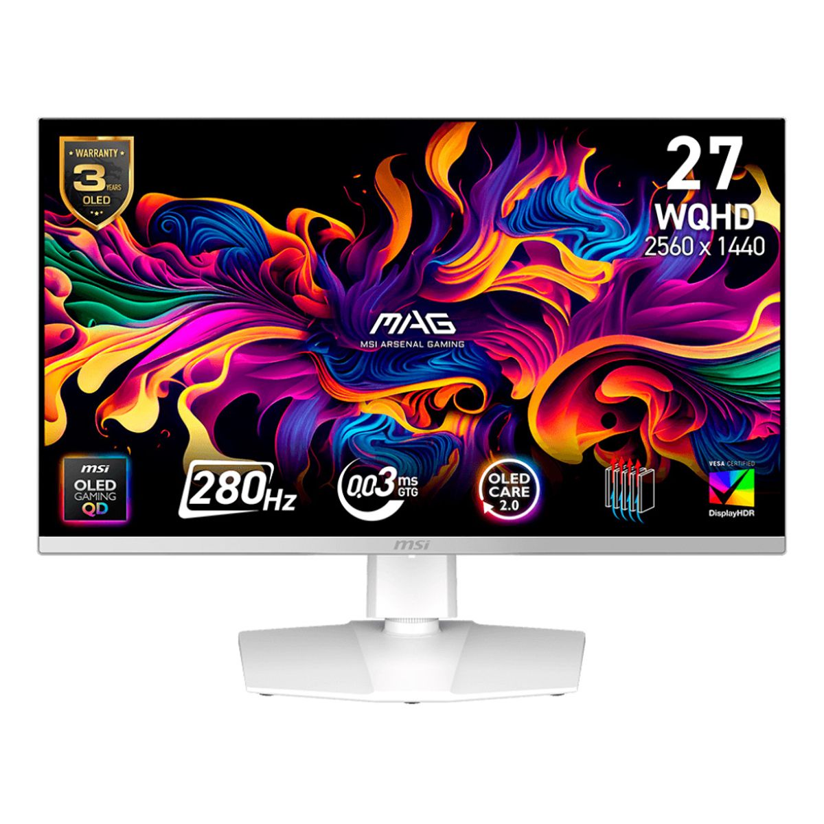MSI - Monitor Plano Msi Mag 272Qpw Qd-Oled X28 27 Wqhd Oled Hdmi X2 Dp Tipo-C Headphone-Out
