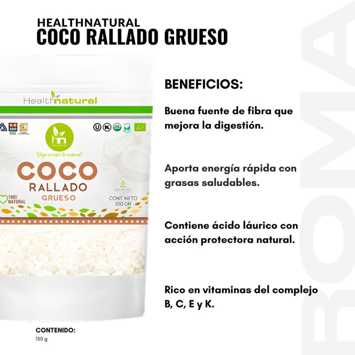 HEALTHNATURAL - PACK 2 COCO RALLADO GRUESO 150G HEALTHNATURAL