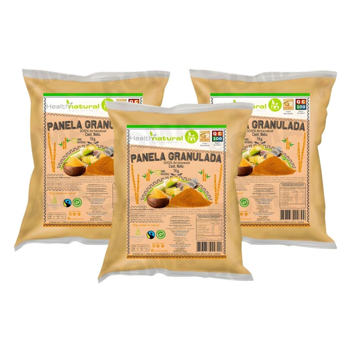 HEALTHNATURAL - PACK 3 PANELA GRANULADA 1KG HEALTHNATURAL