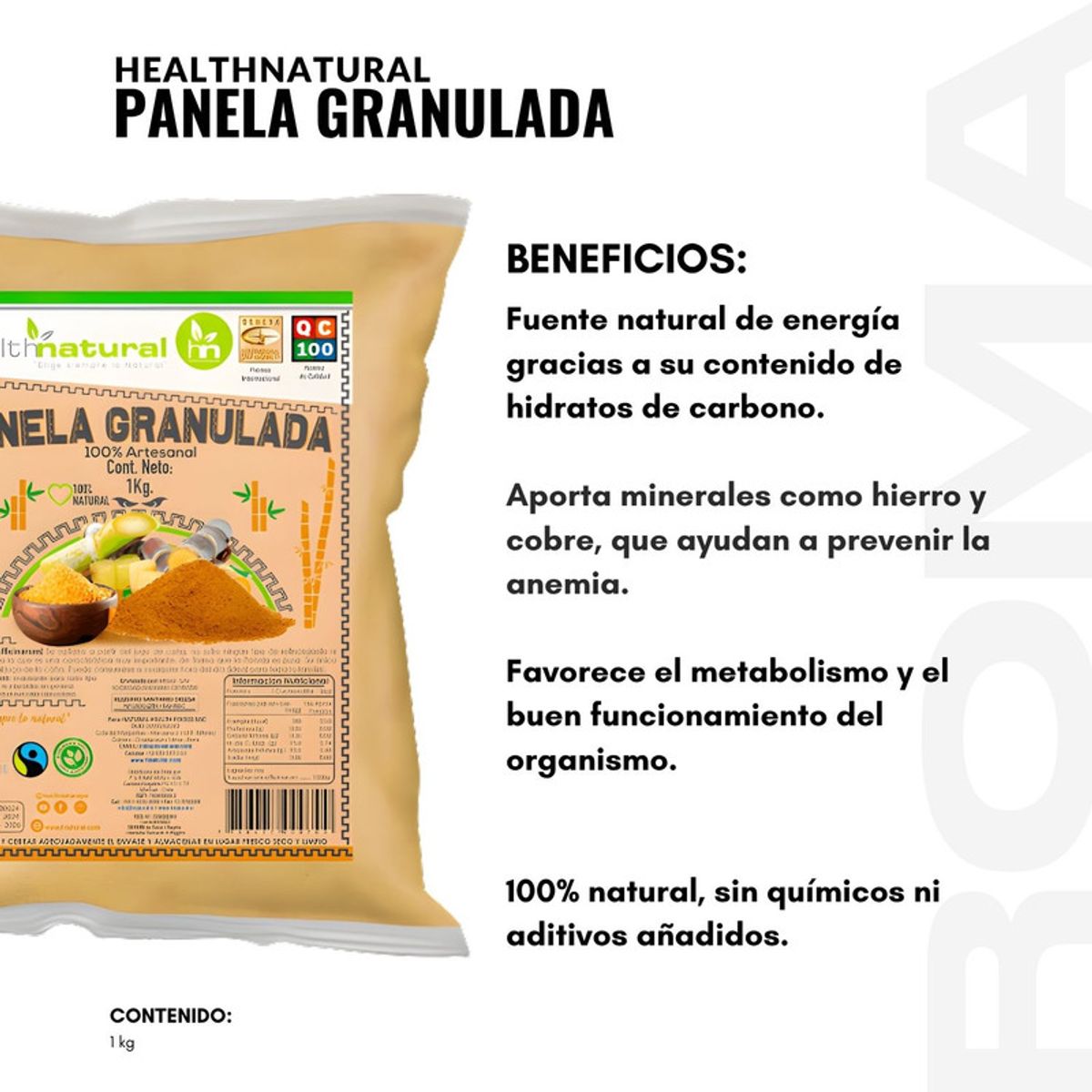HEALTHNATURAL - PACK 3 PANELA GRANULADA 1KG HEALTHNATURAL