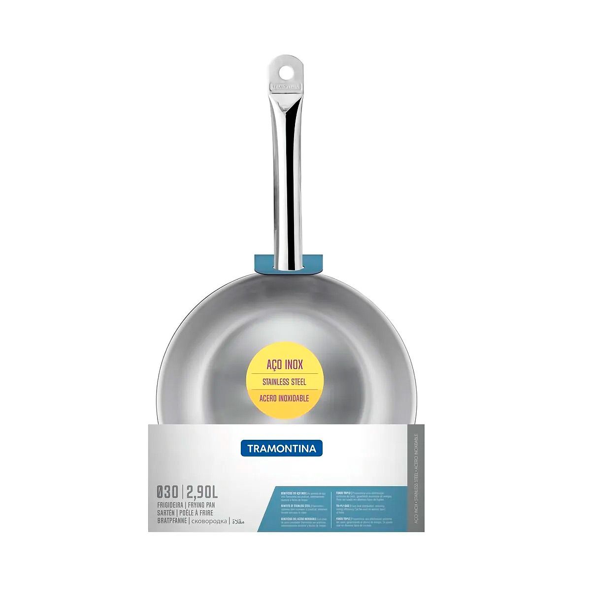 TRAMONTINA - Tramontina Sarten Acero Inoxidable 30 Cm Capacidad 2 .9 Ltrs