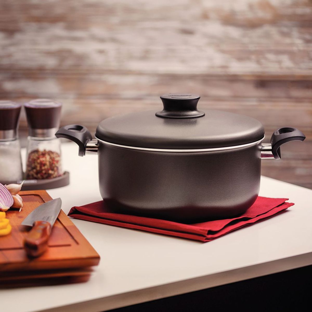 TRAMONTINA - Juego de ollas de Aluminio París Negro x 2 piezas-75286026