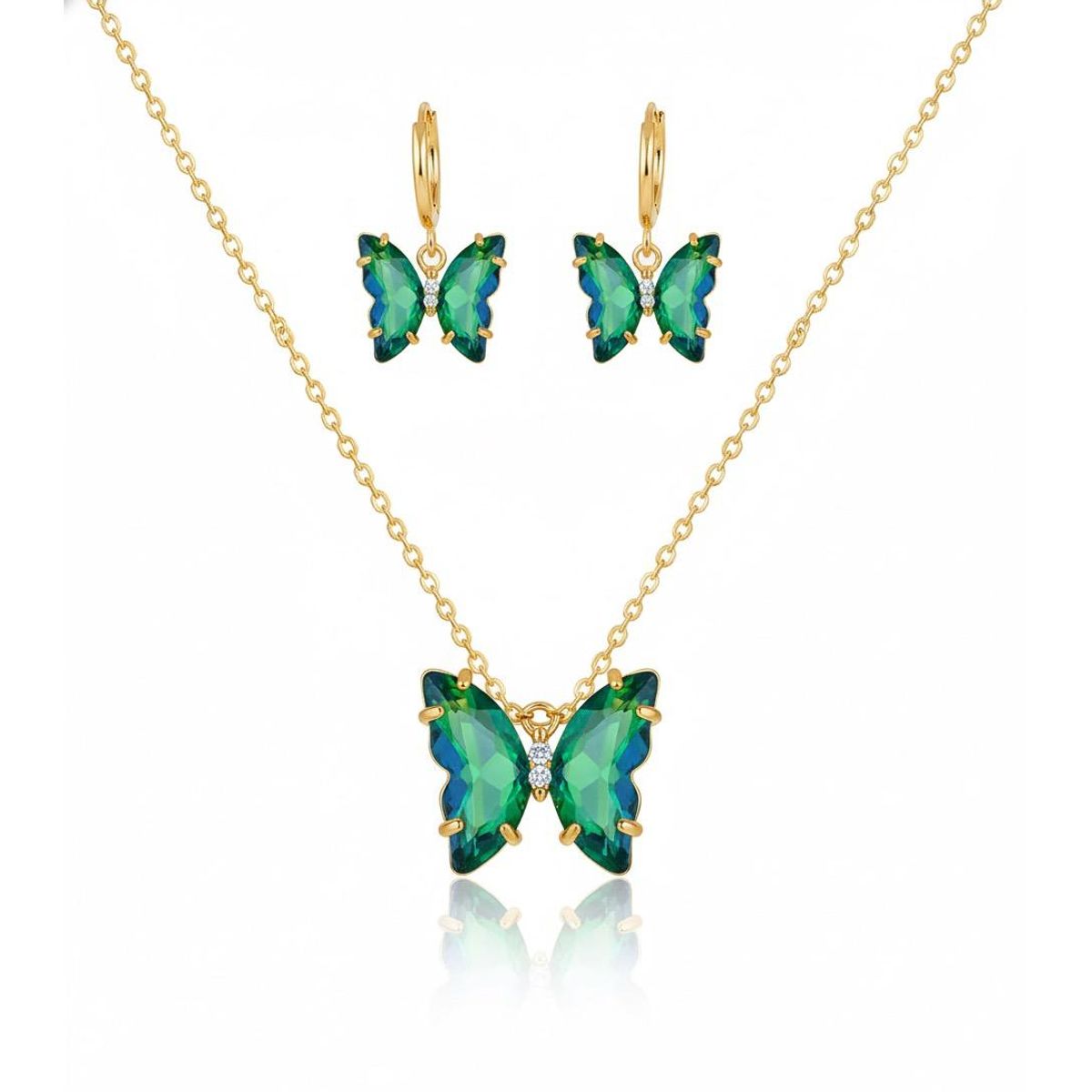 GENERICO - Collar de mariposa multicolor cristal