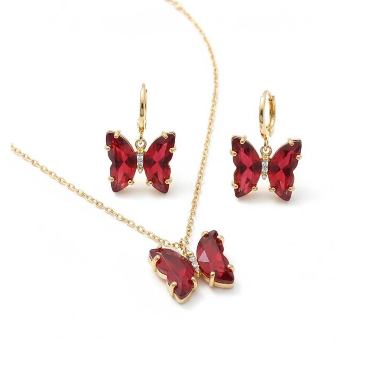 GENERICO - Collar de mariposa multicolor cristal