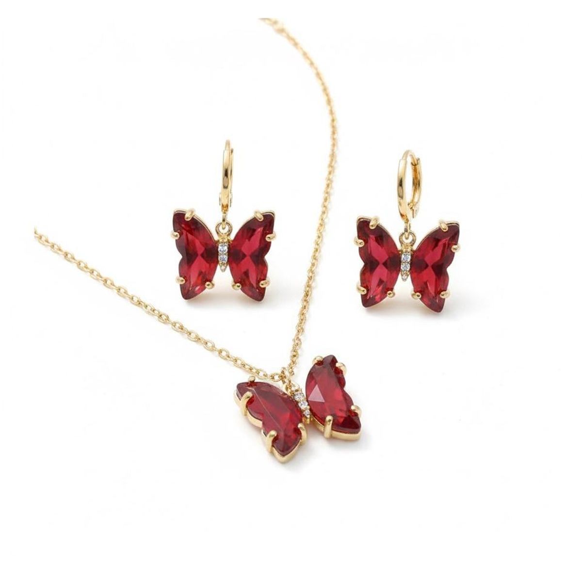 GENERICO - Collar de mariposa multicolor cristal