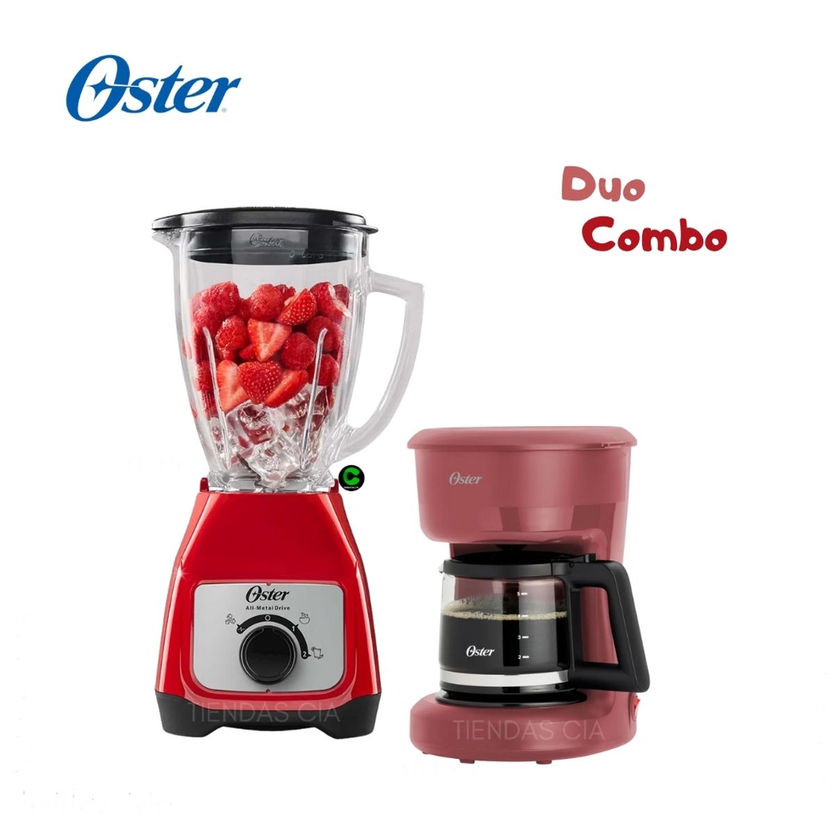 OSTER - Combo Oster Licuadora BLSTKAGRRD y Cafetera Rojo