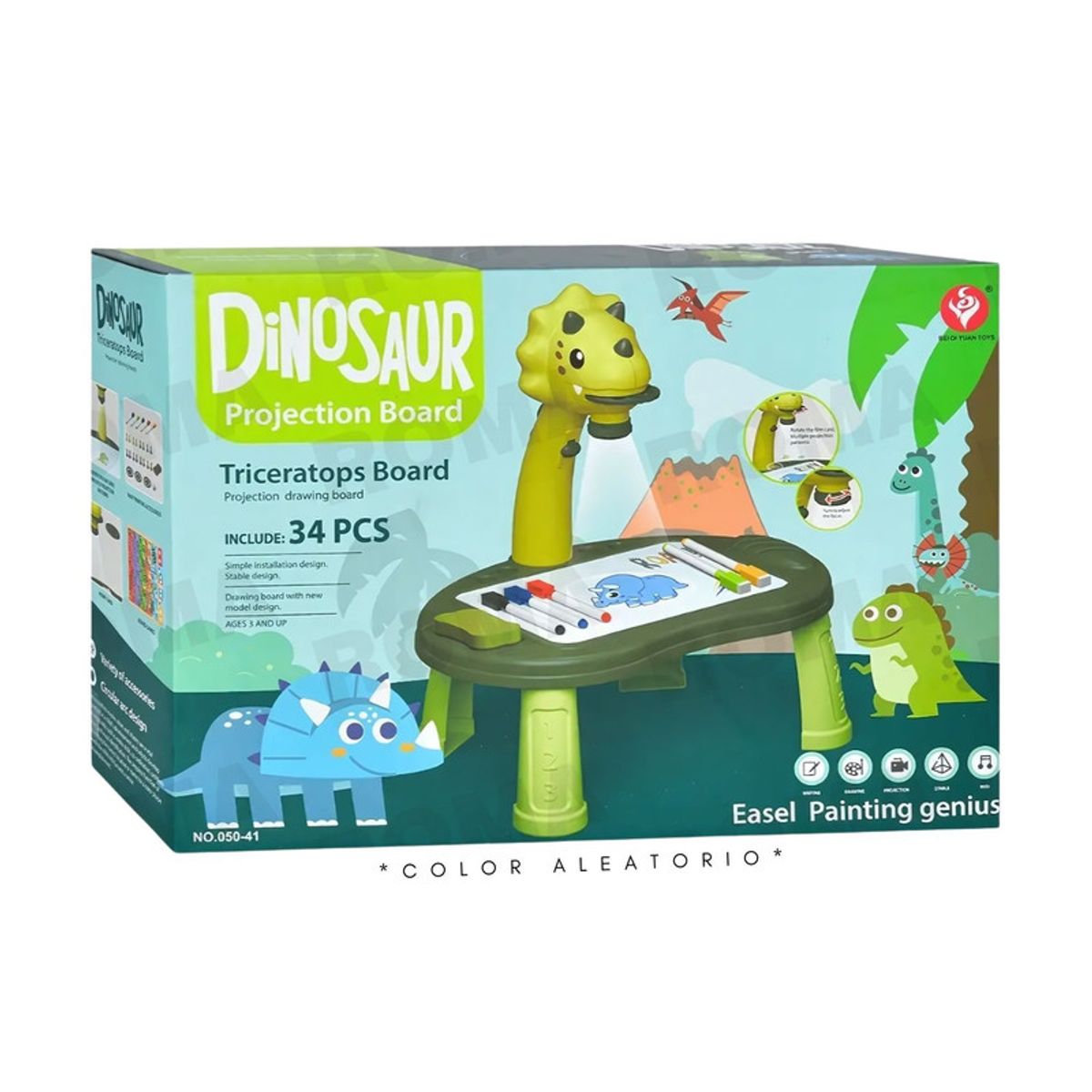 GENERICO - PIZARRA PROYECTOR DINOSAURIO JUEGO DIDÁCTICO