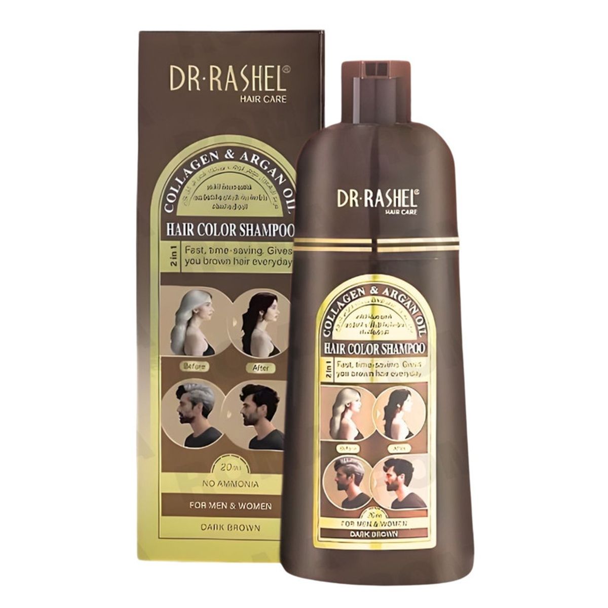 GENERICO - SHAMPOO TINTE COLÁGENO Y ACEITE ARGÁN CASTAÑO 400ML DR RASHEL