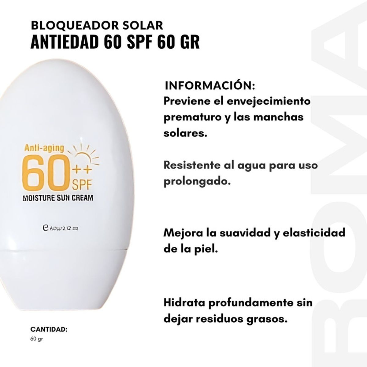 GENERICO - PACK 3 BLOQUEADOR SOLAR ANTIEDAD 60SPF 60G DR RASHEL