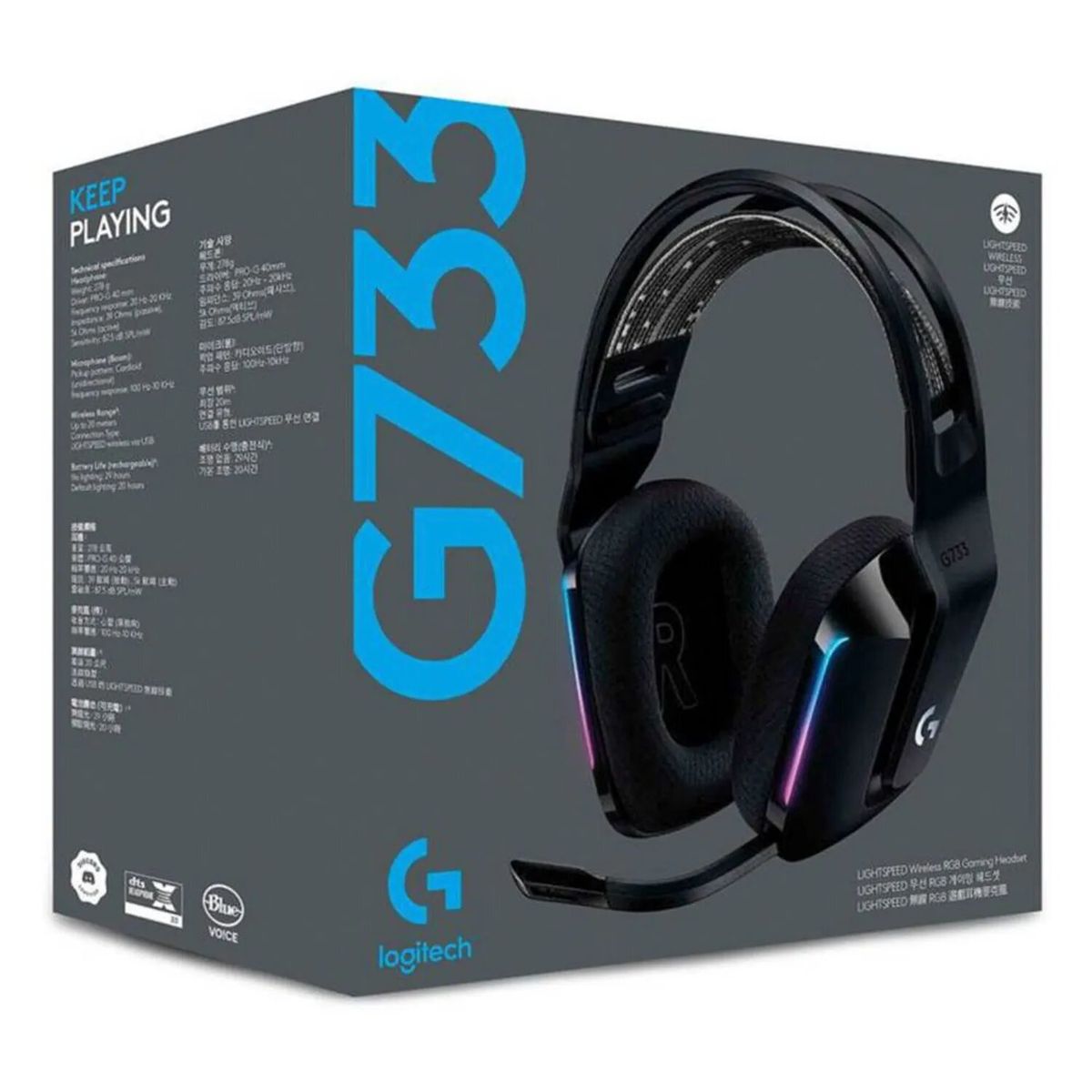 LOGITECH - AUDIFONO CMICROF LOGITECH G733 LIGHTSPEED BLACK