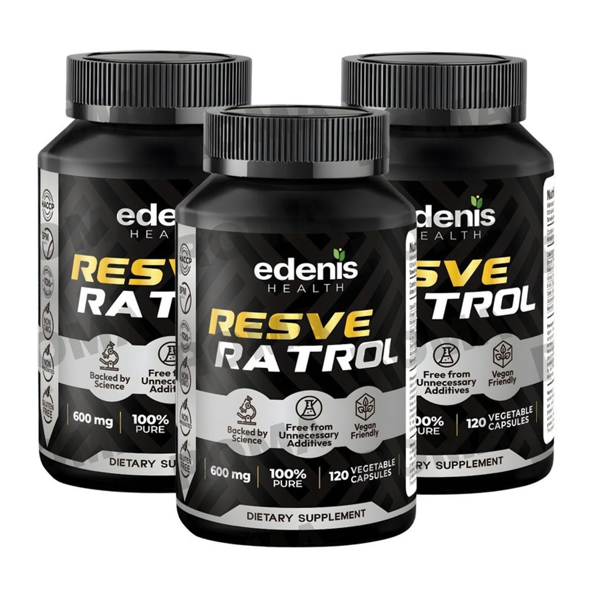 EDENIS HEALTH - PACK 3 RESVERATROL 120 CÁPSULAS EDENIS HEALTH