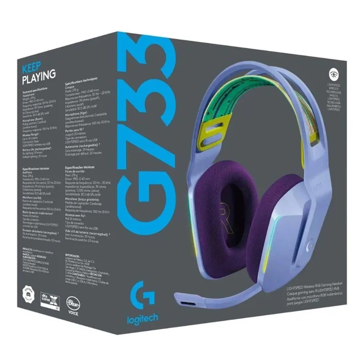 LOGITECH - AUDIFONO CMICROF LOGITECH G733 LIGHTSPEED LILAC