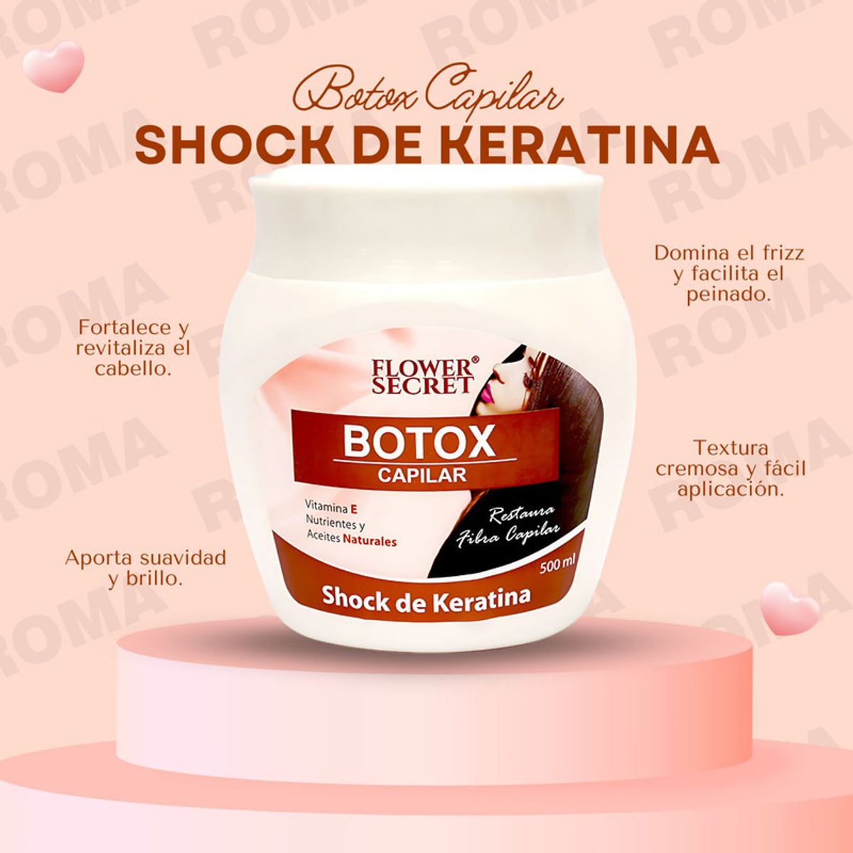 BIOAQUA - BOTOX CAPILAR SHOCK DE KERATINA FLOWER SECRET 500ML